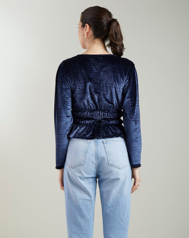 Velvet Peplum Top