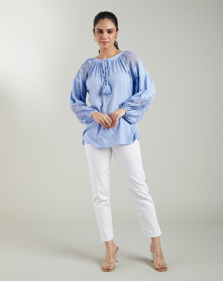Blue Tassel Top