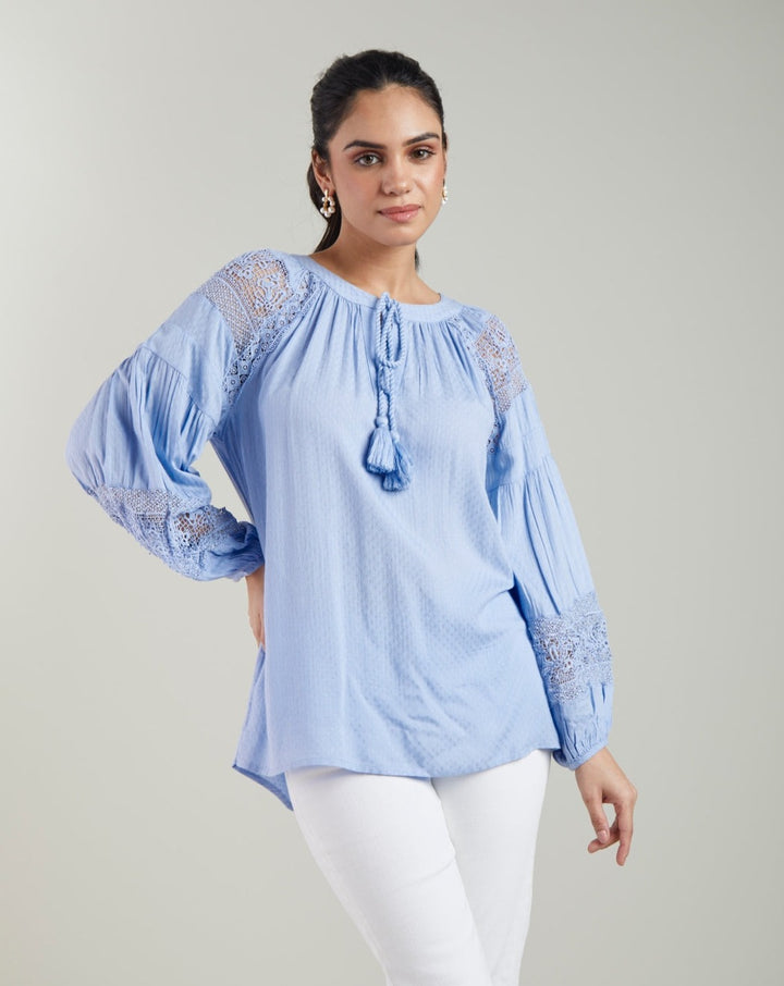 Blue Tassel Top