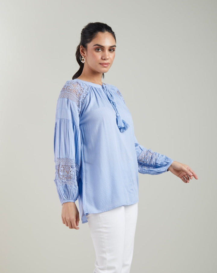 Blue Tassel Top