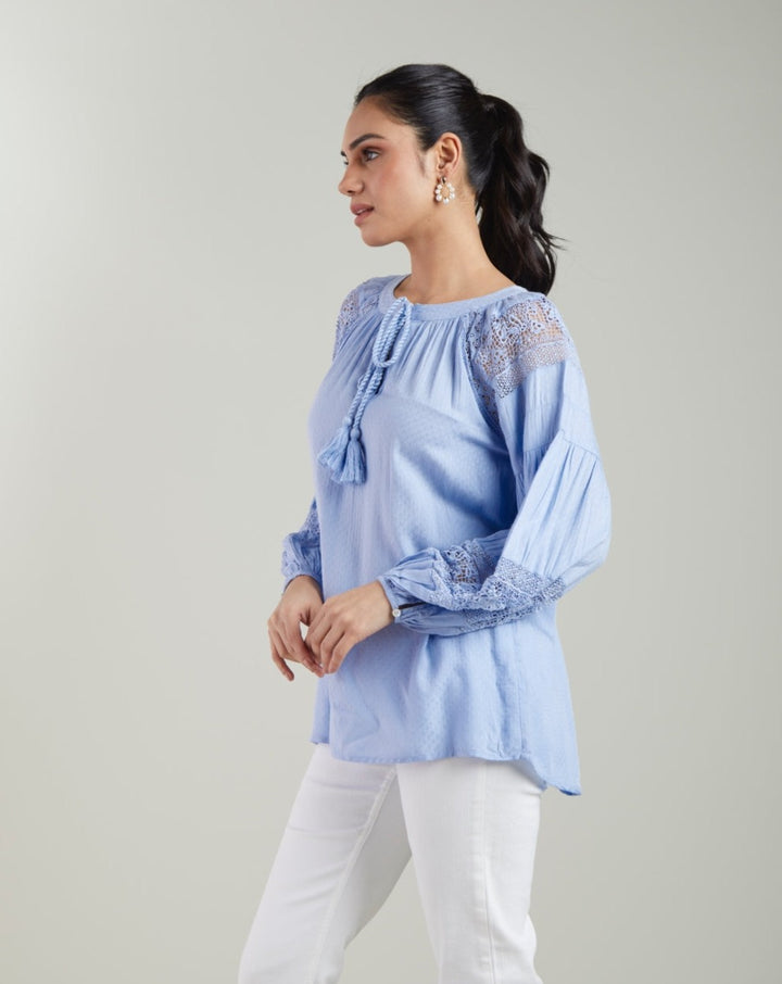 Blue Tassel Top