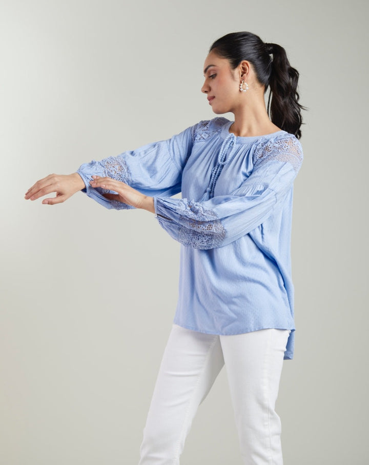 Blue Tassel Top