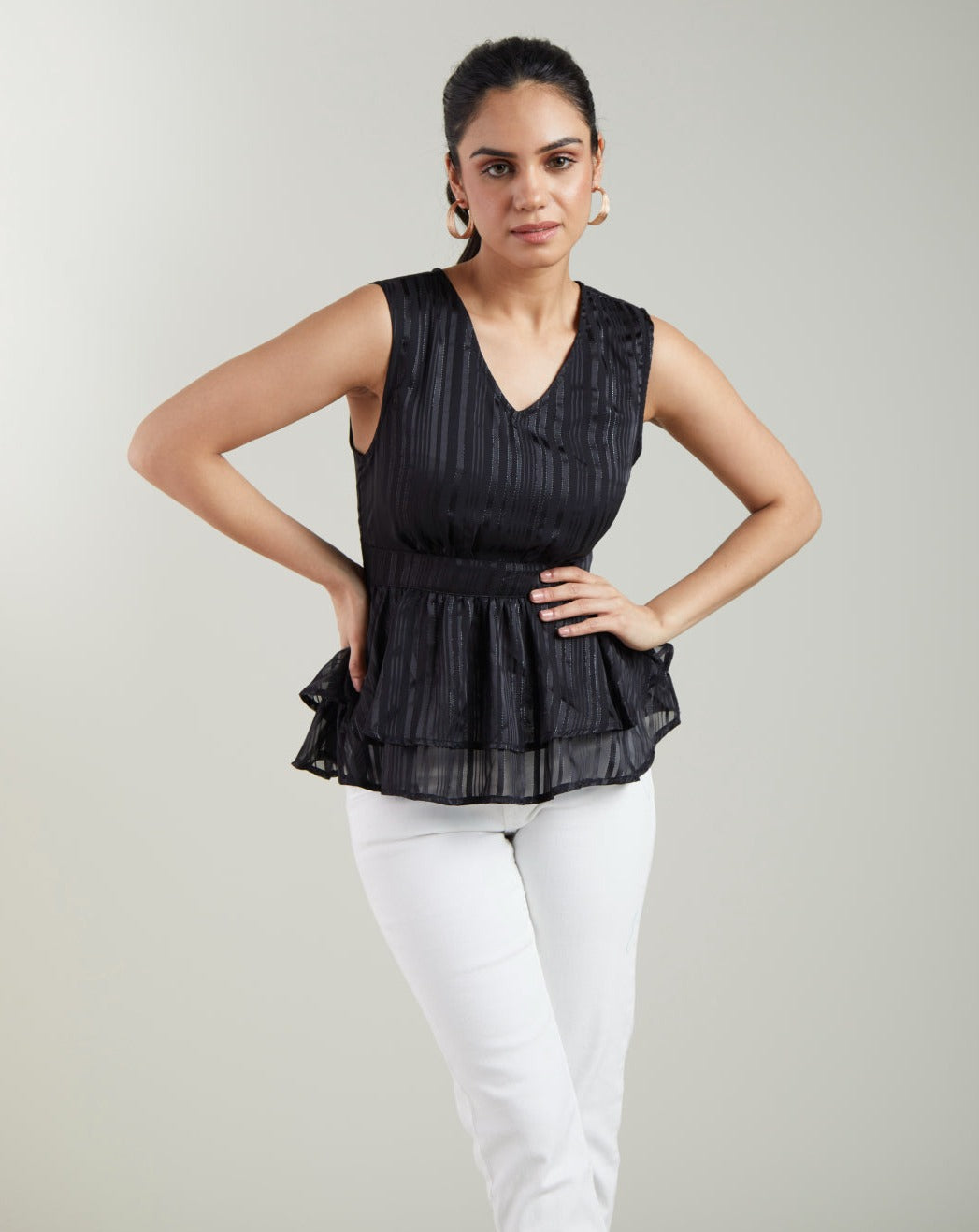 Black Peplum Top