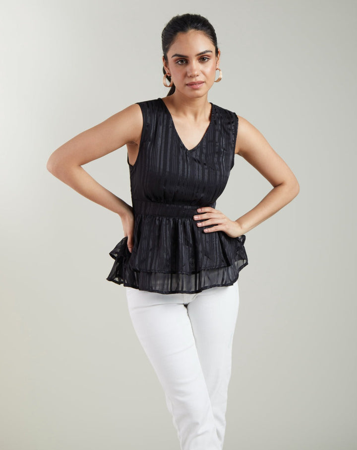 Black Peplum Top
