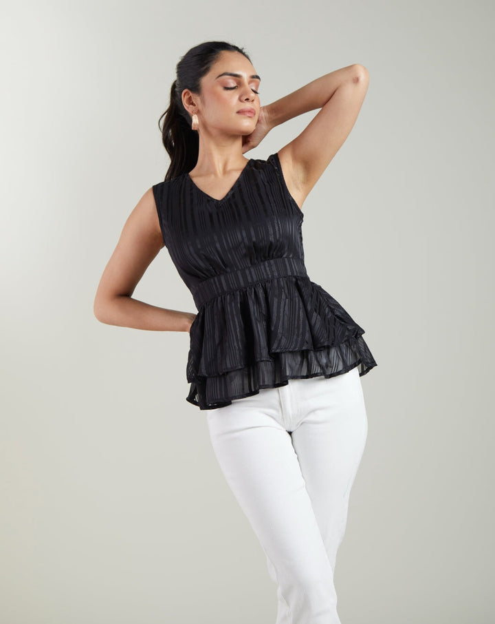 Black Peplum Top