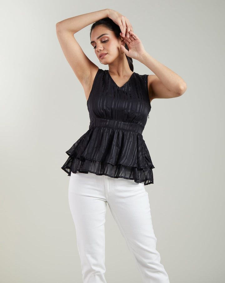 Black Peplum Top