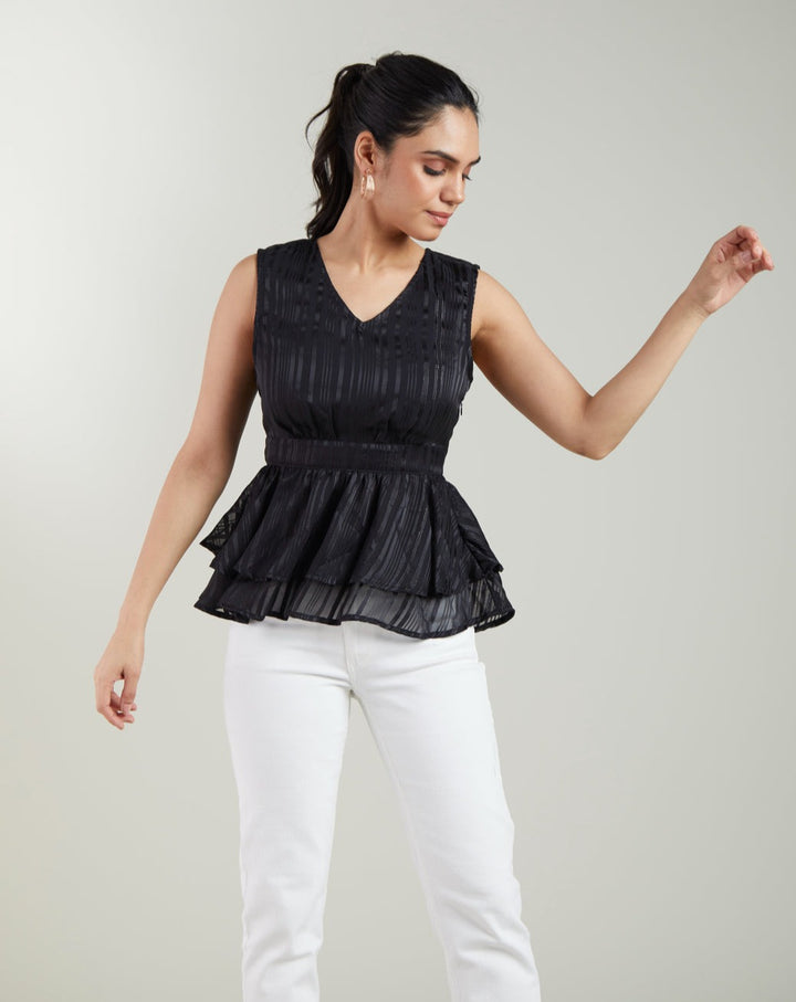 Black Peplum Top