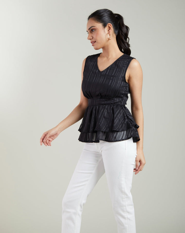 Black Peplum Top