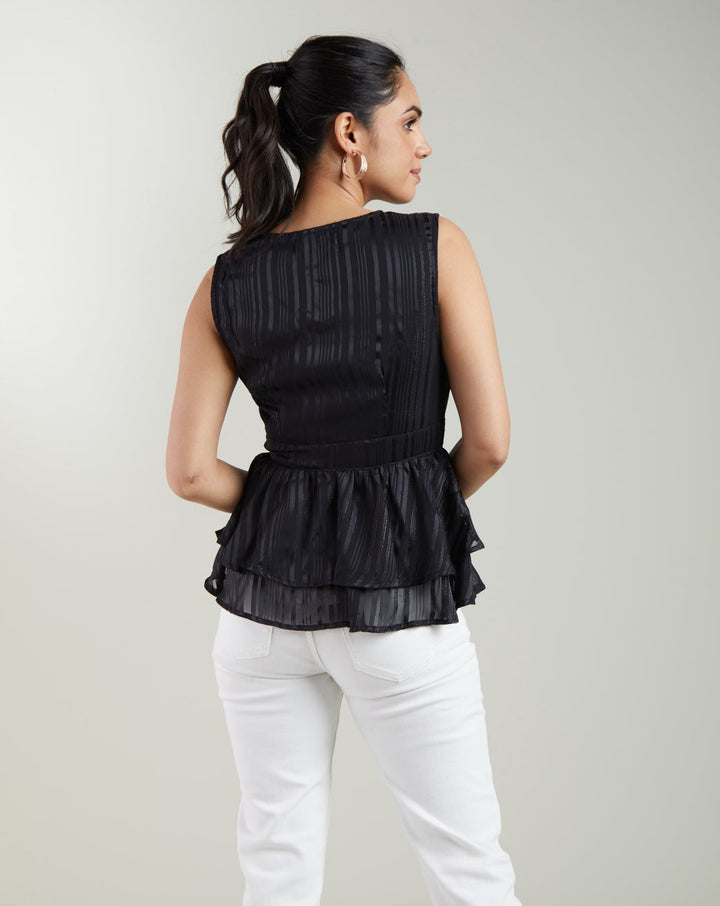 Black Peplum Top
