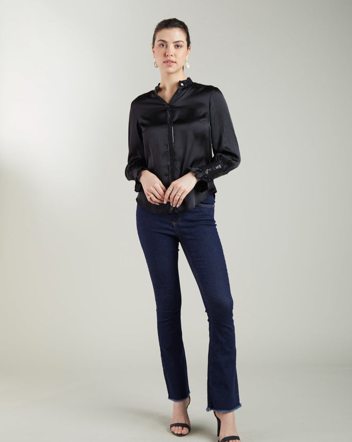 Black Sequin Shirt