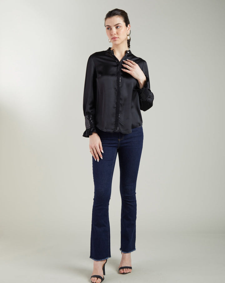 Black Sequin Shirt