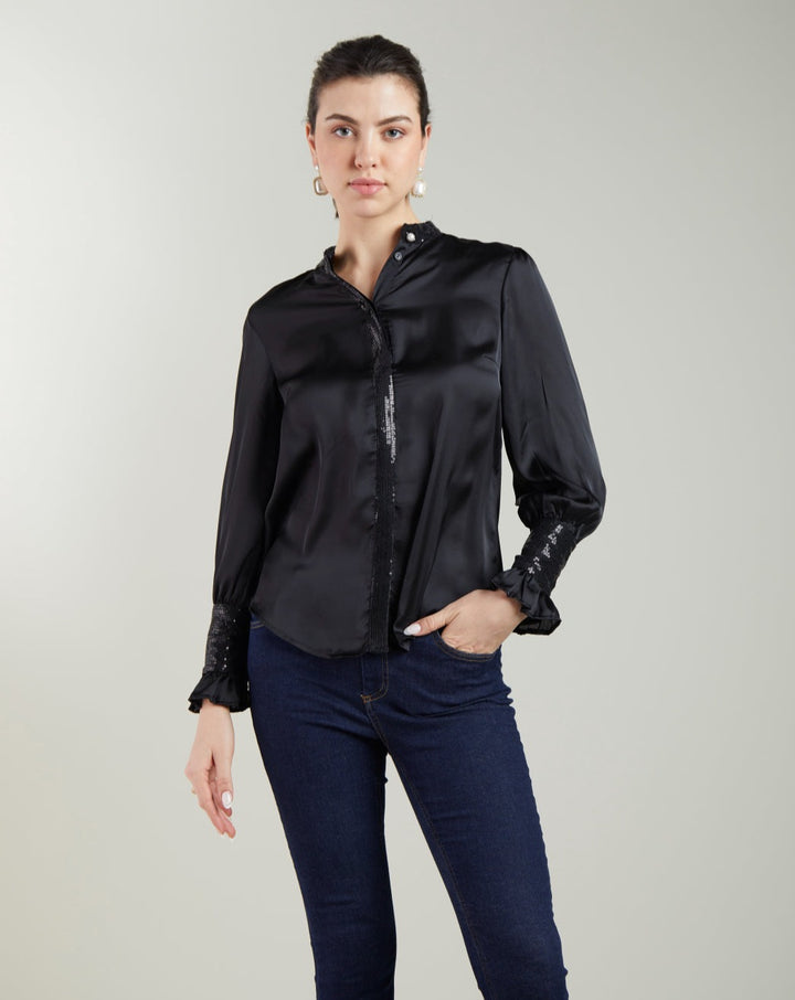 Black Sequin Shirt