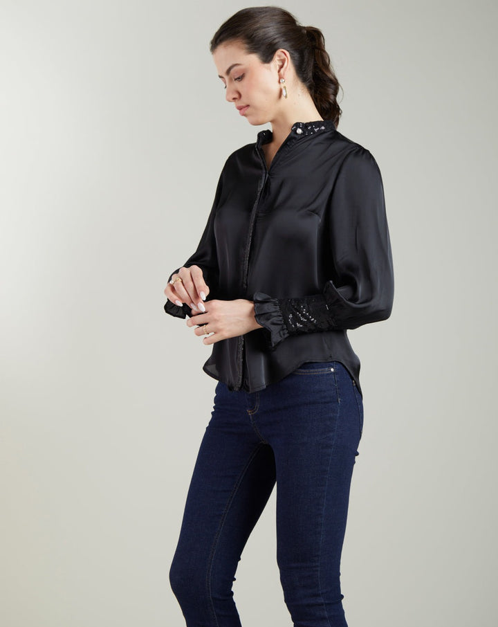 Black Sequin Shirt