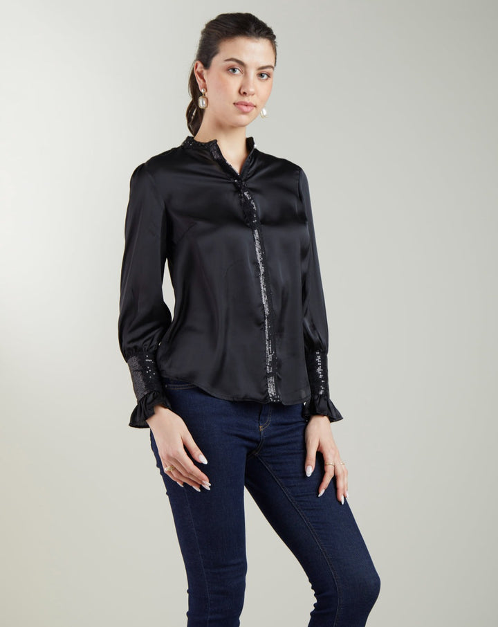 Black Sequin Shirt