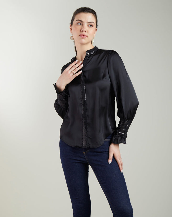 Black Sequin Shirt