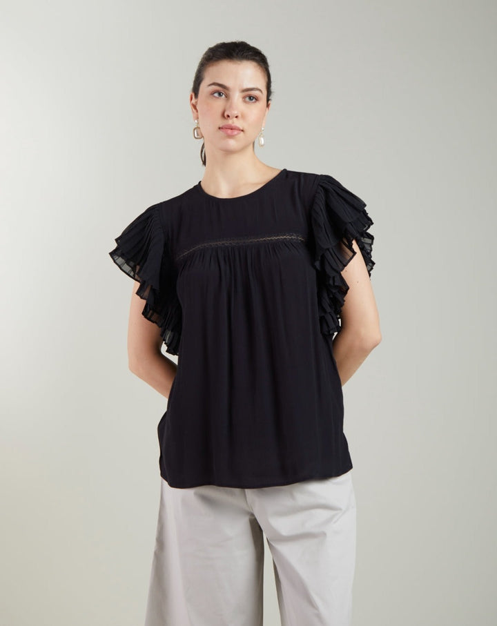 Black Pleated Top
