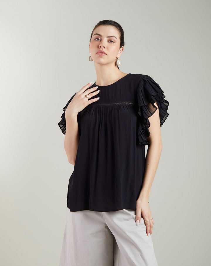 Black Pleated Top