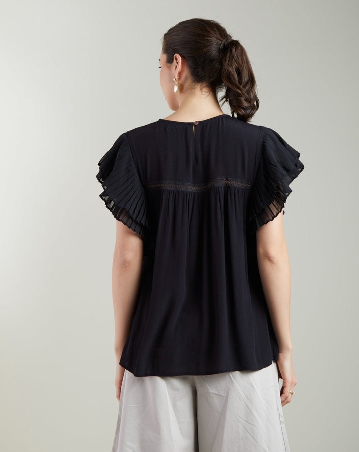 Black Pleated Top