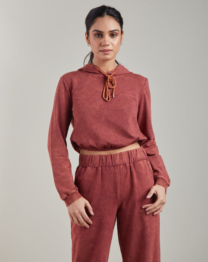Brick Red Hooded Sweatshirt
