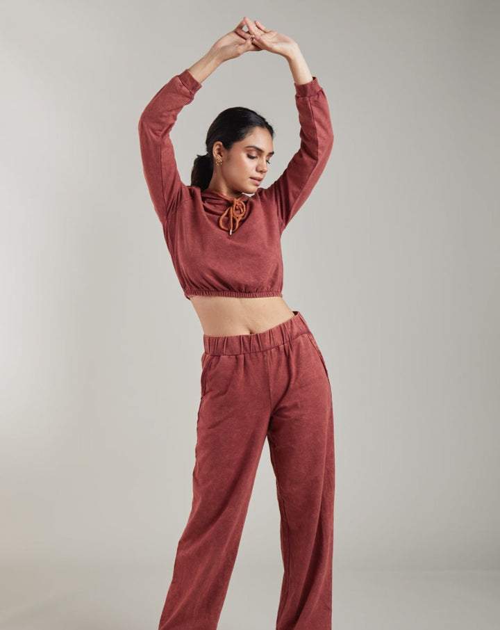 Brick Red Hooded Sweatshirt