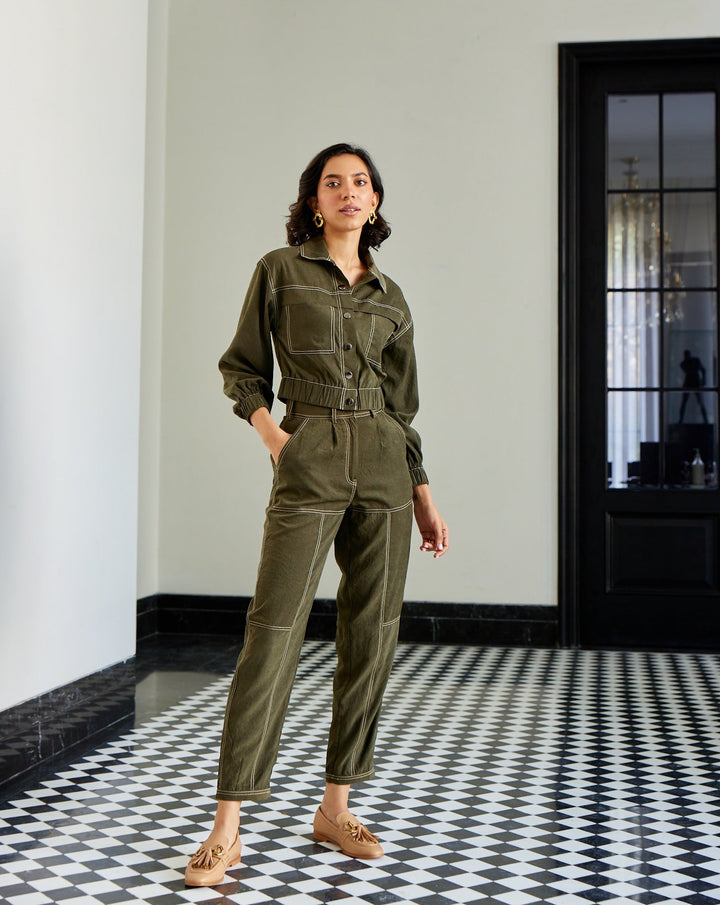 Nriti Shah In Our Emma Olive Pants