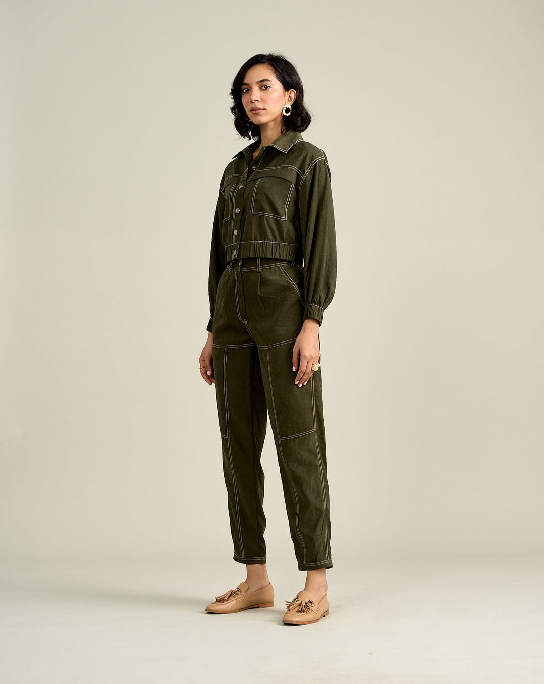 Nriti Shah In Our Emma Olive Pants