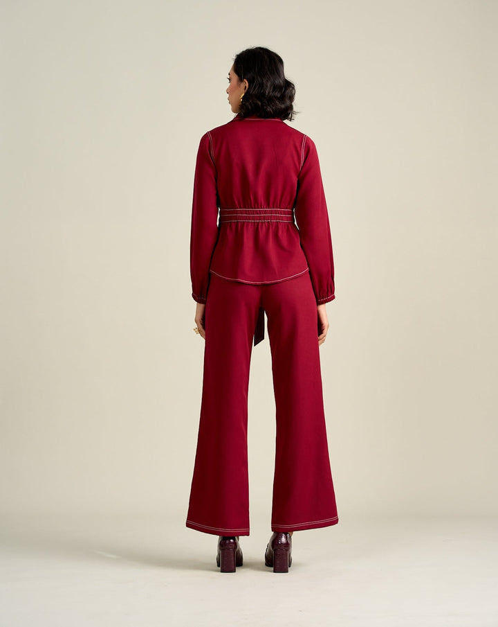 Meghna Pahwa Sahni In Our Royal Burgundy Jacket Top