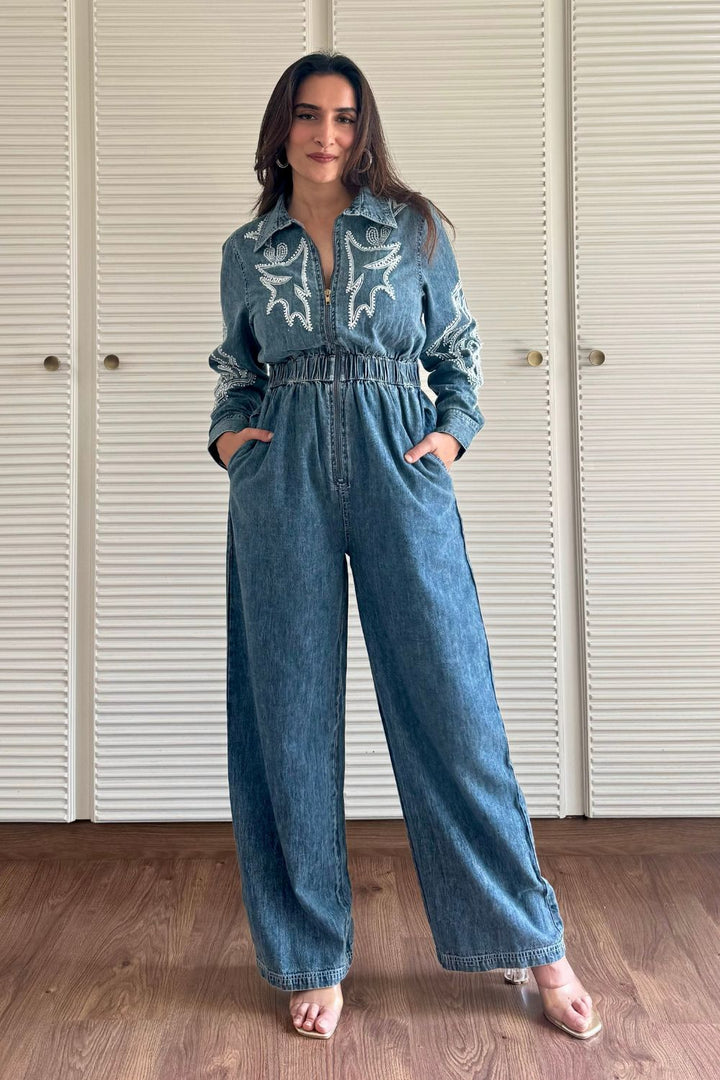 Urmi Daga In Our Lisa Denim Jumpsuit