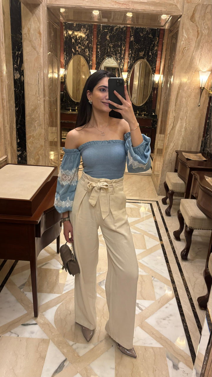 Tushita Mehta in our Lace Smocked Top