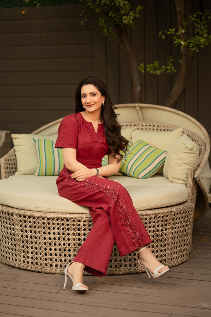 Tushita Mehta in our Khloe Linen Jumpsuit