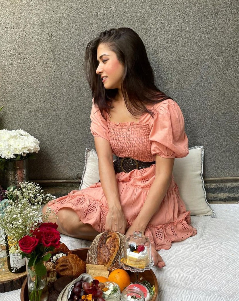 Schiffli Coral Dress