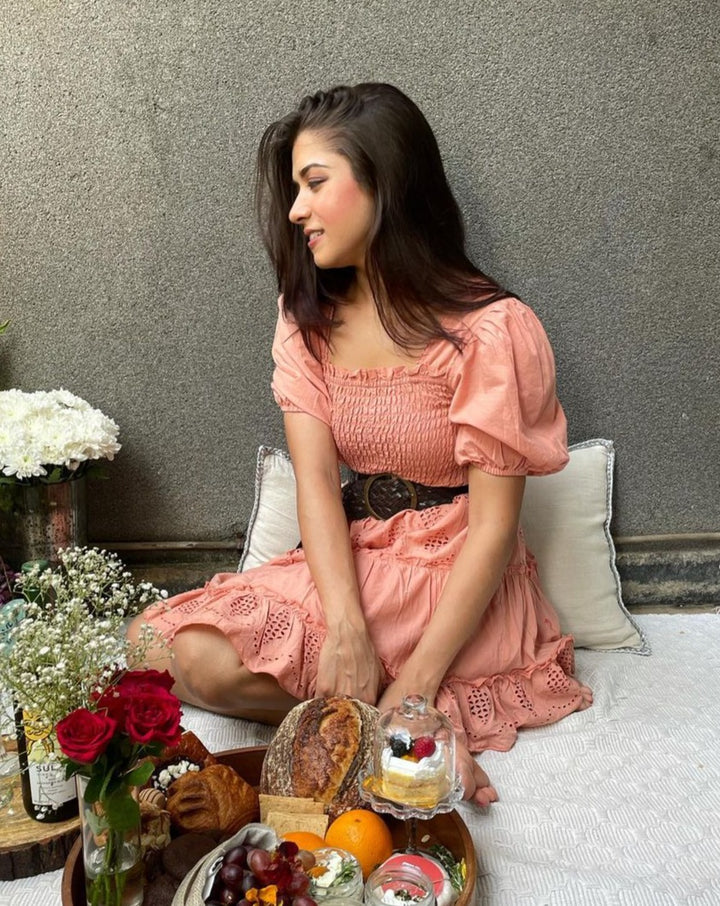 Schiffli Coral Dress