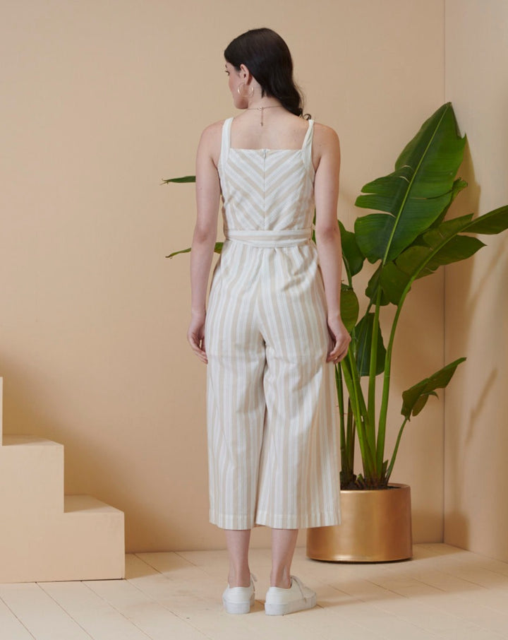 White & Beige Jumpsuit