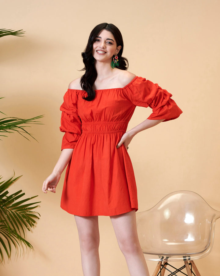 Red Off Shoulder Dress