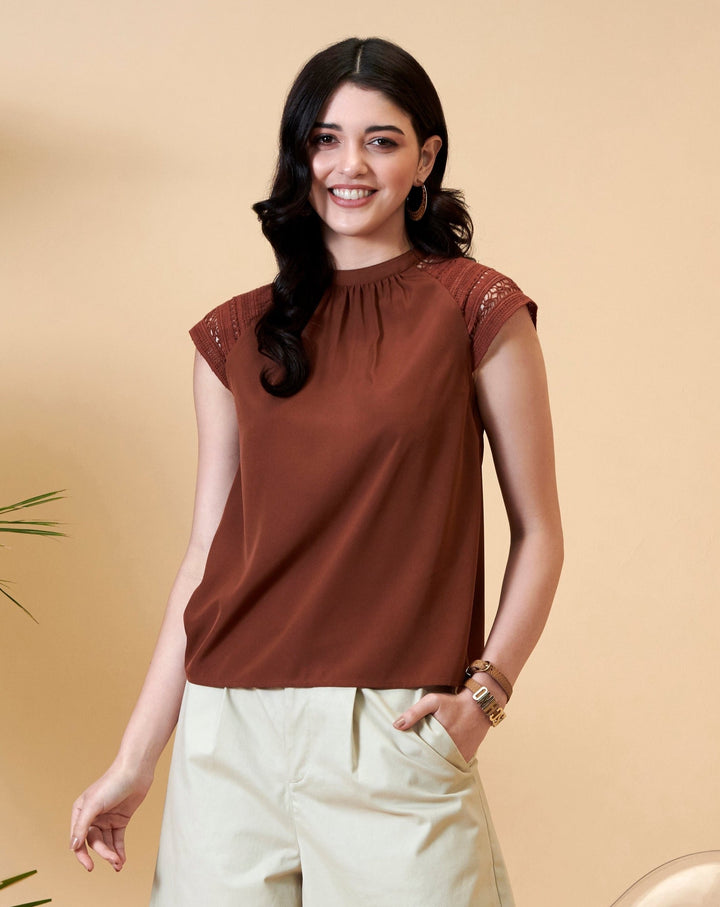 Brown Cinched Top