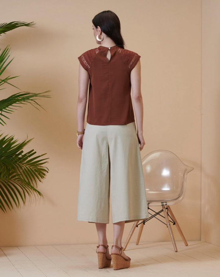 Brown Cinched Top
