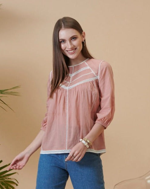 Salmon Flattering Top