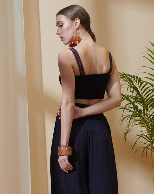 Navy Blue Crop Top