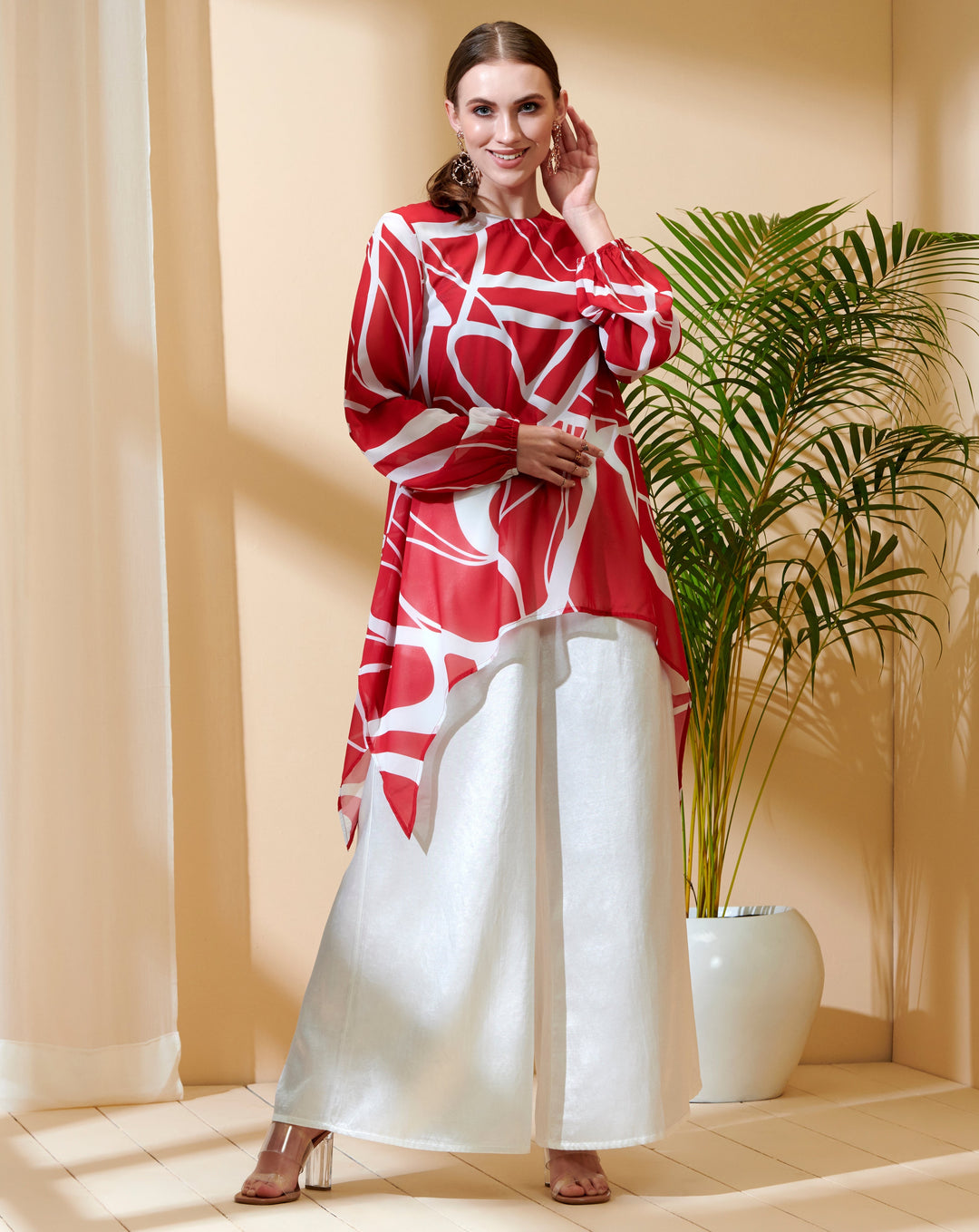 Coral Asymmetrical Top