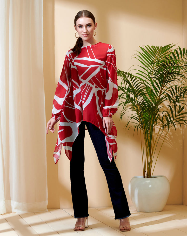 Coral Asymmetrical Top
