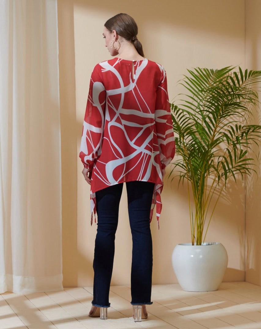 Coral Asymmetrical Top