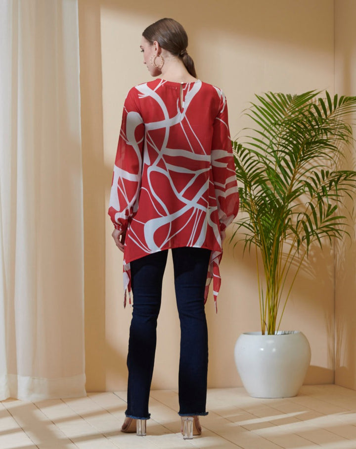 Coral Asymmetrical Top