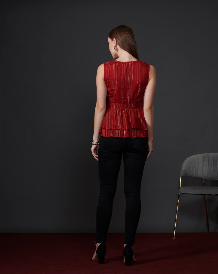 Red Peplum Top