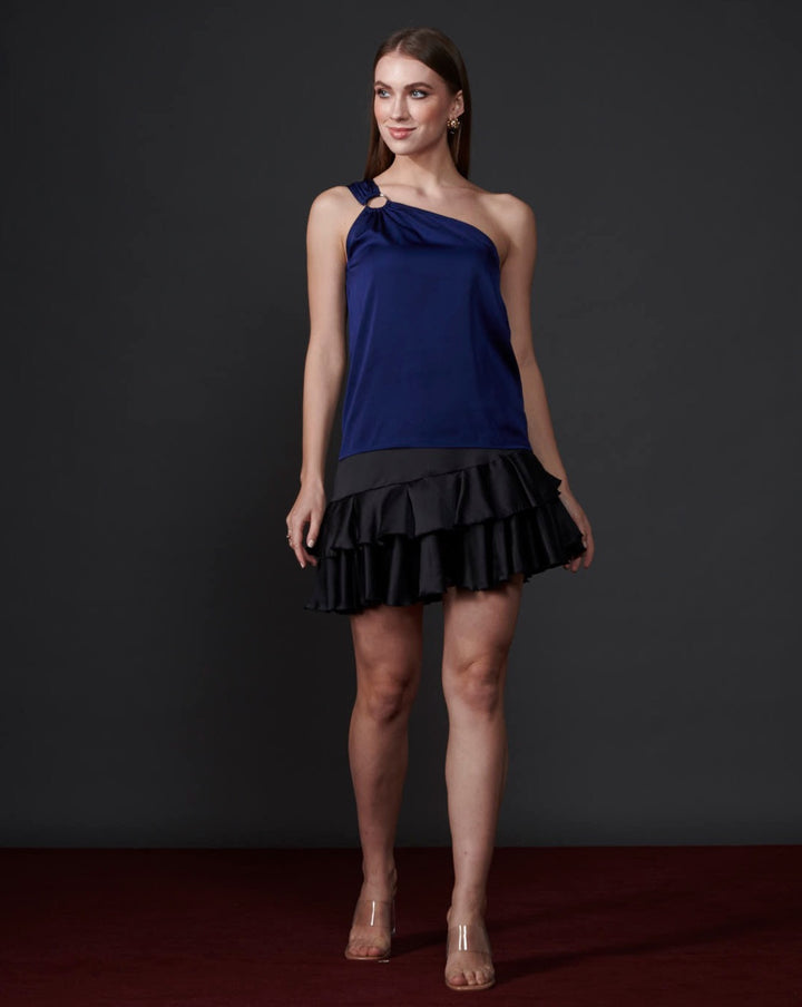 Moonlight Blue Grecian Top