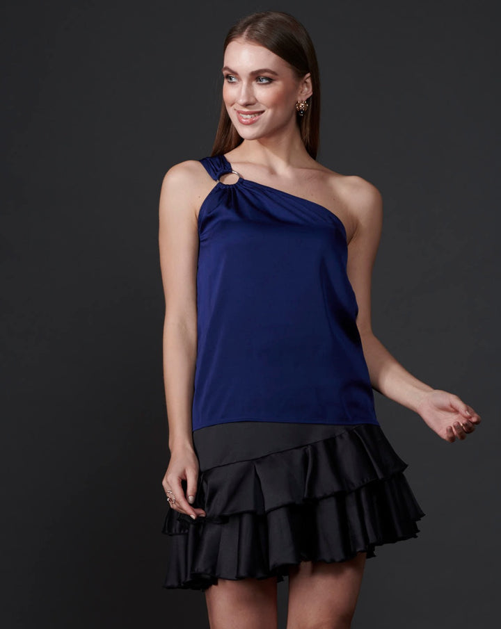Moonlight Blue Grecian Top