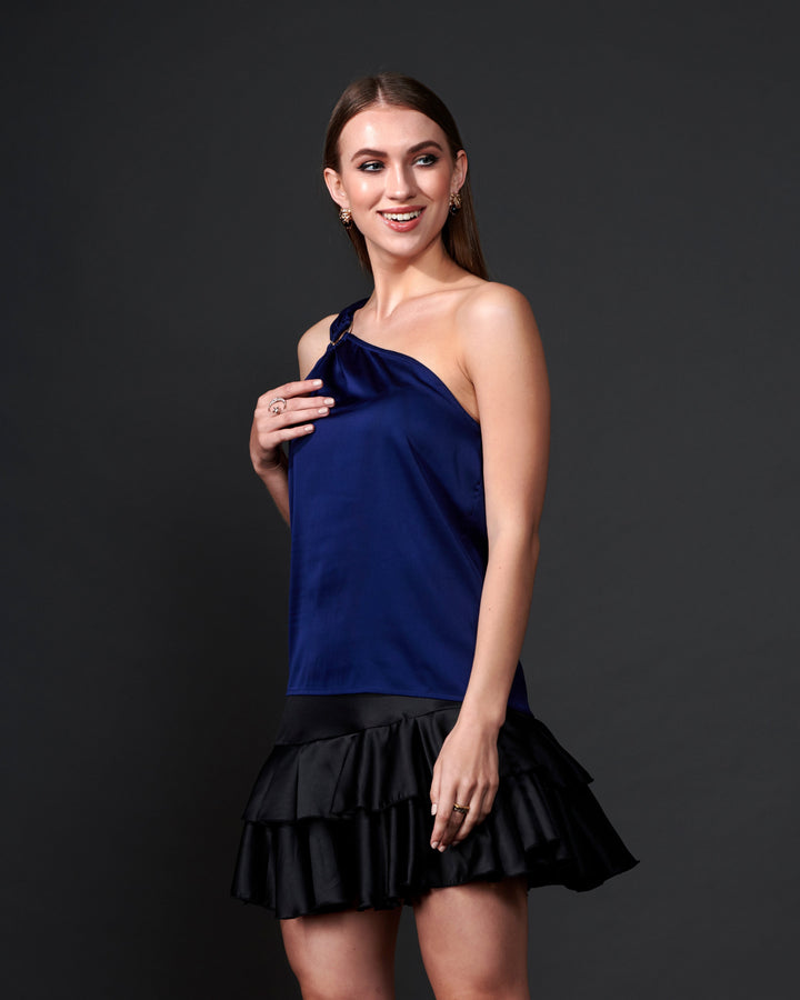 Moonlight Blue Grecian Top