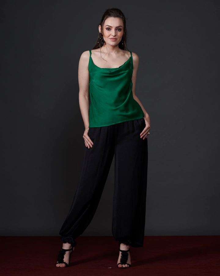 Emerald Cowl Top
