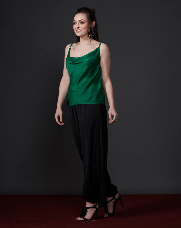 Emerald Cowl Top