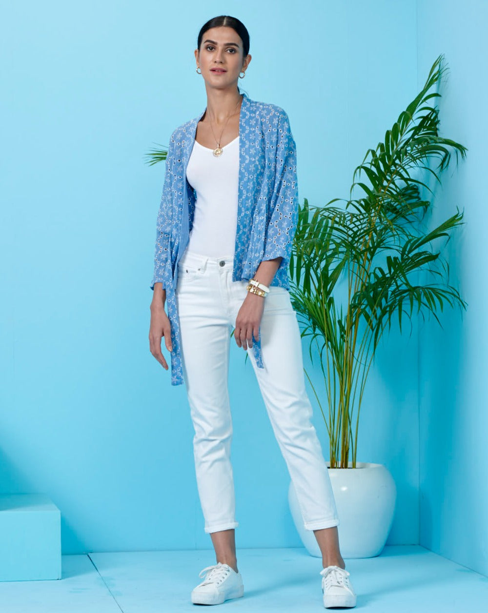 Blue Schiffli Jacket