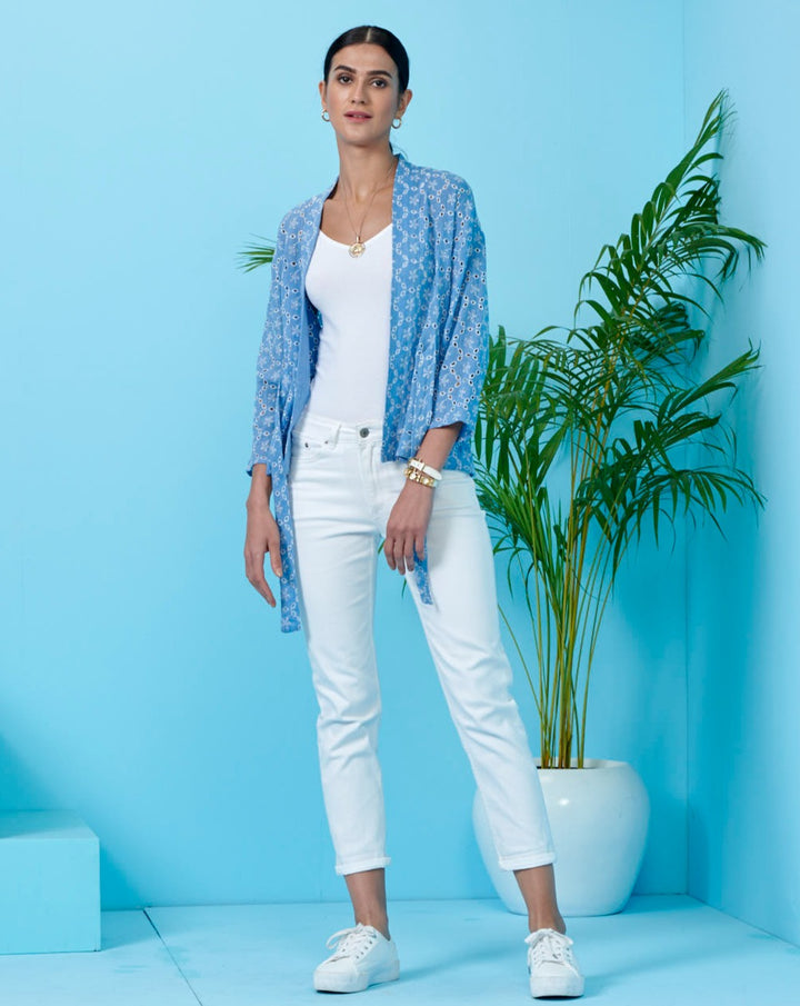 Blue Schiffli Jacket